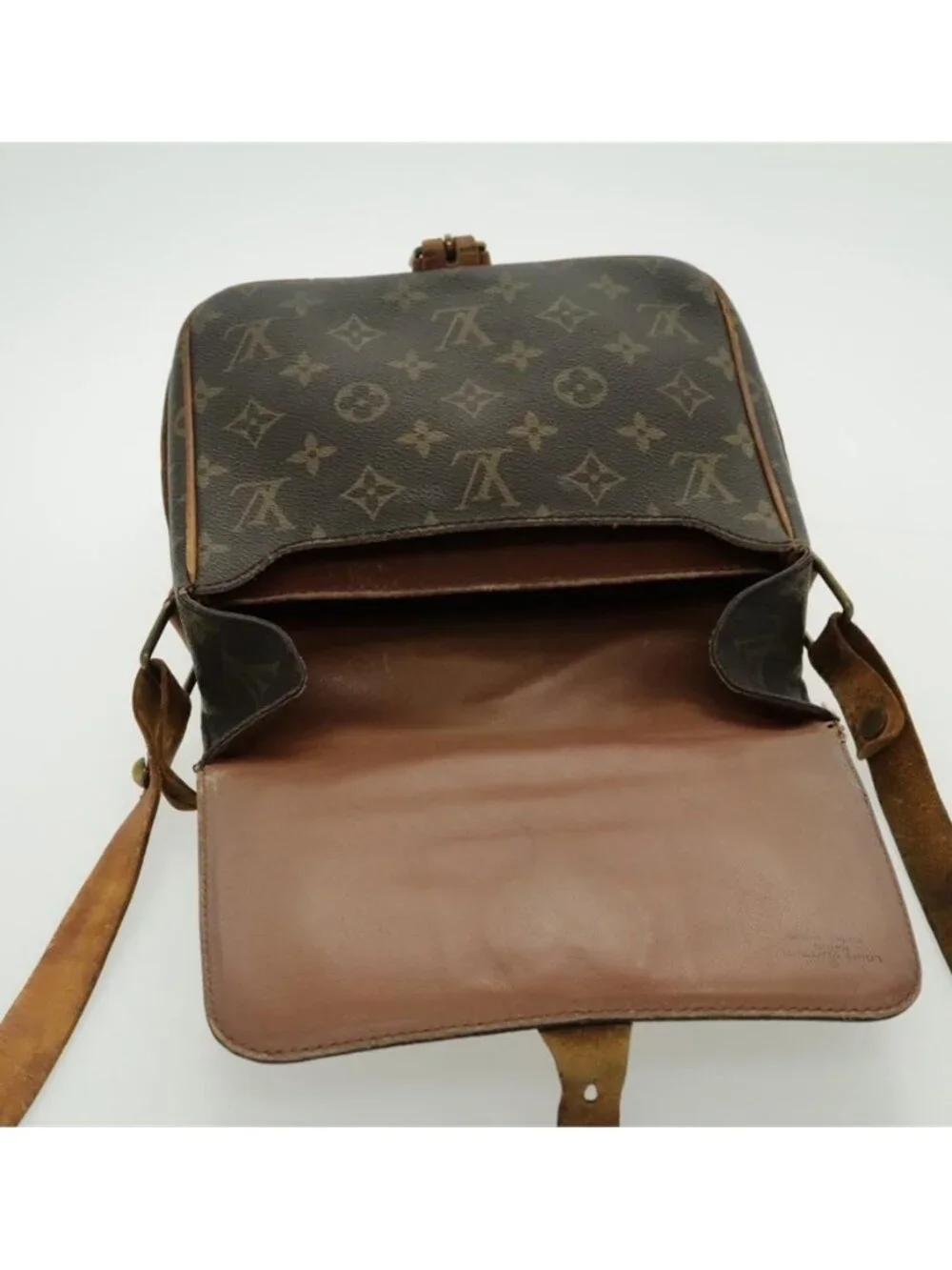 Authentic LOUIS VUITTON Monogram Cartouchiere MM Shoulder Bag M51253 LV